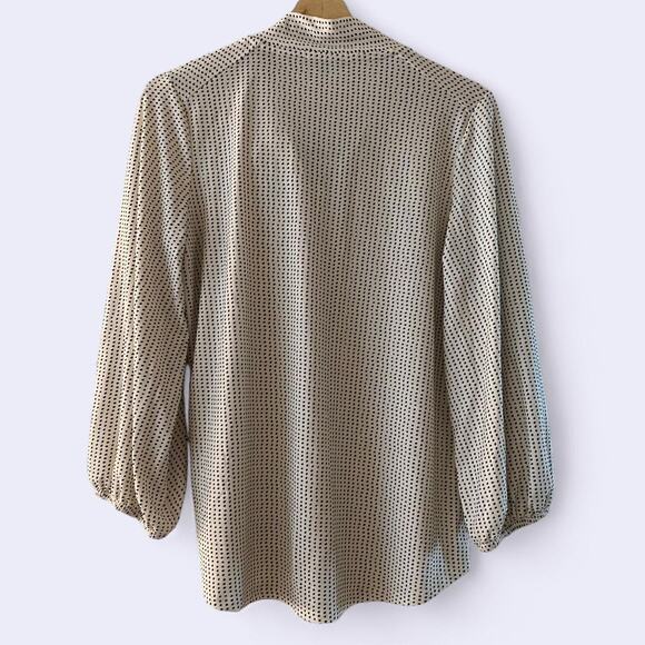 Adrianna Papell white and black Polka Dot Blouse with tie neck - Picture 2 of 6